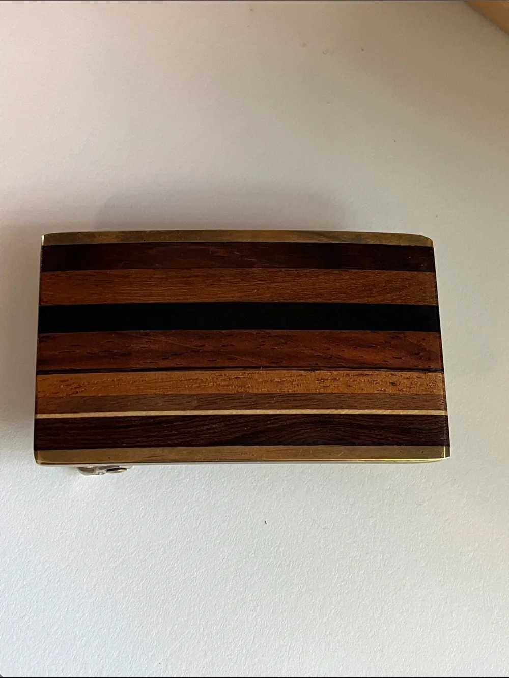 Vintage Kenneth Reid Albuquerque New Mexico Wood Brass Belt Buckle Southwestern